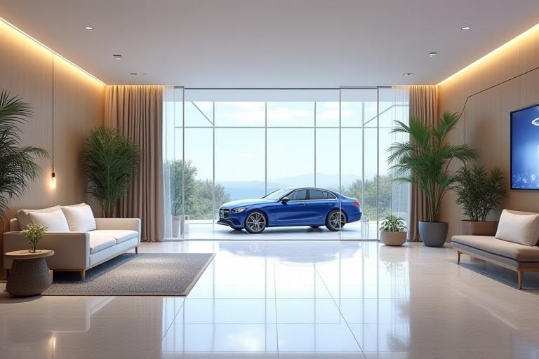 Interior view of Royal Wheels Luxury Rentals office, showcasing luxury and professionalism