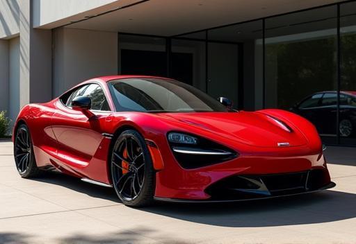 High-performance red sports car parked elegantly